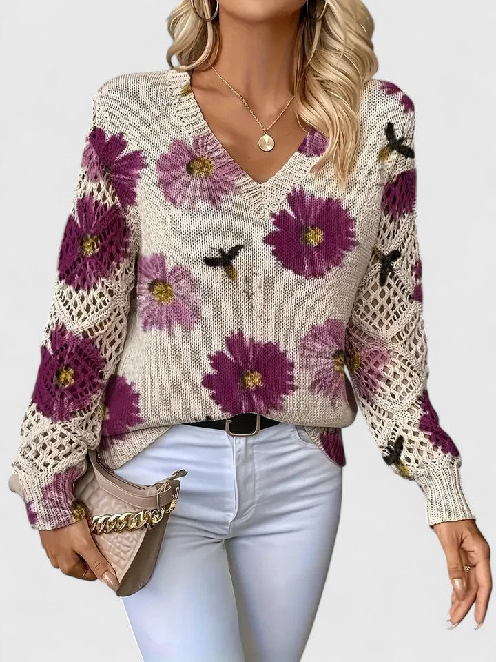 Amélie | Pull élégant avec motif floral