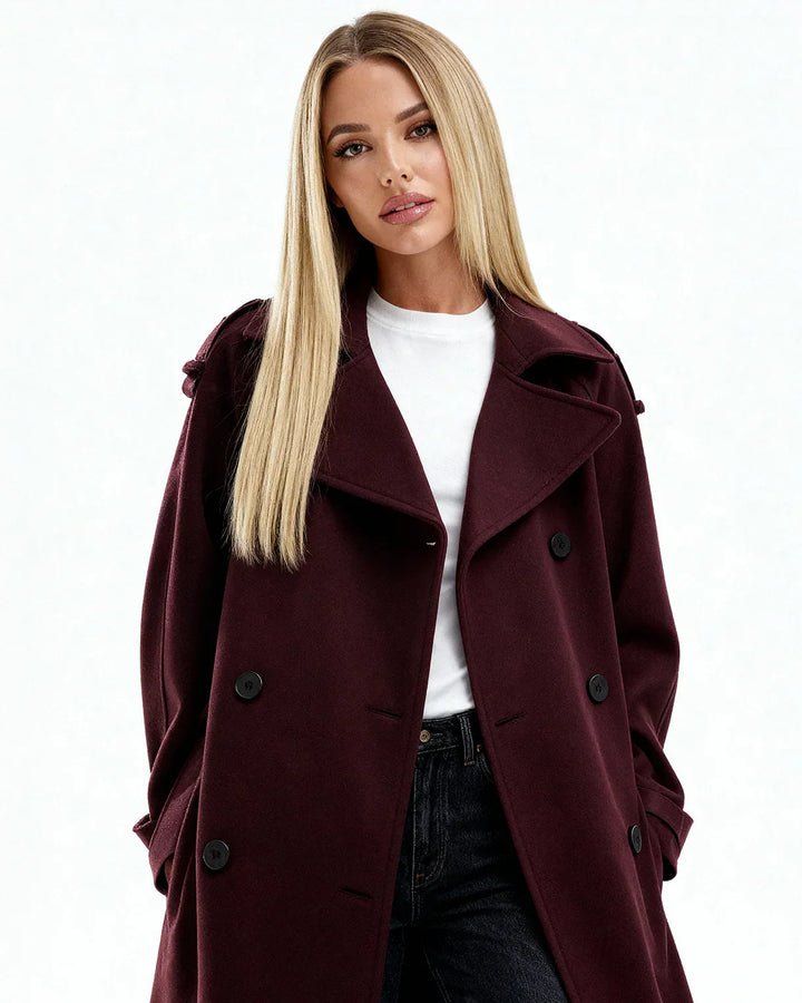 Marlowe™ | Manteau Trench Bordeaux