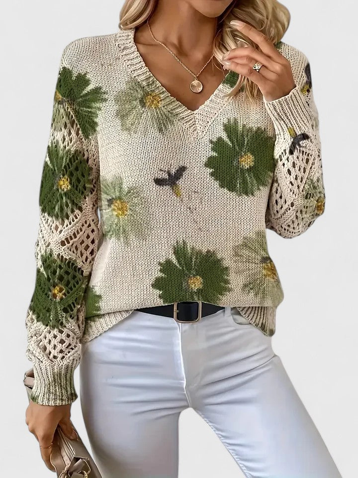 Amélie | Pull élégant avec motif floral