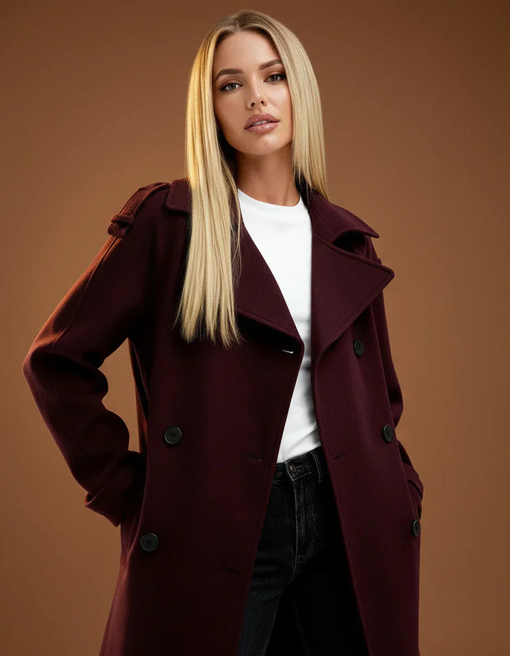 Marlowe™ | Manteau Trench Bordeaux