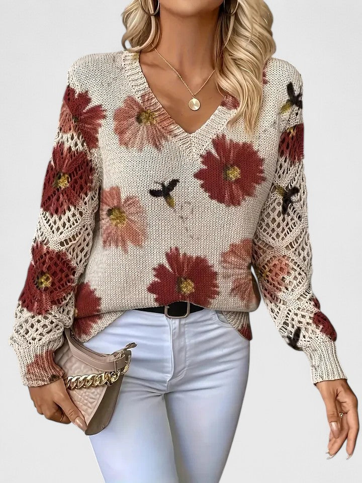 Amélie | Pull élégant avec motif floral