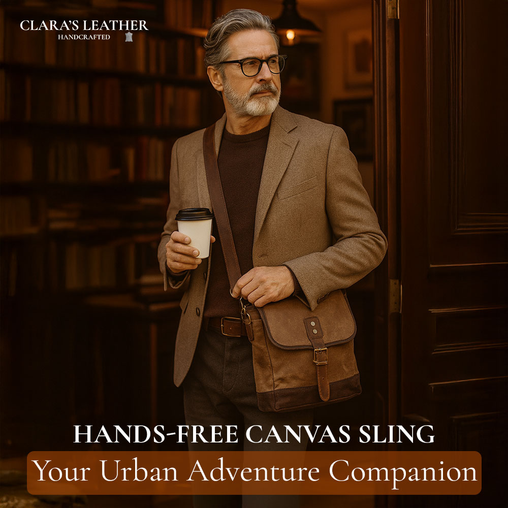 William - Petit Sac Bandoulière en Toile et Cuir