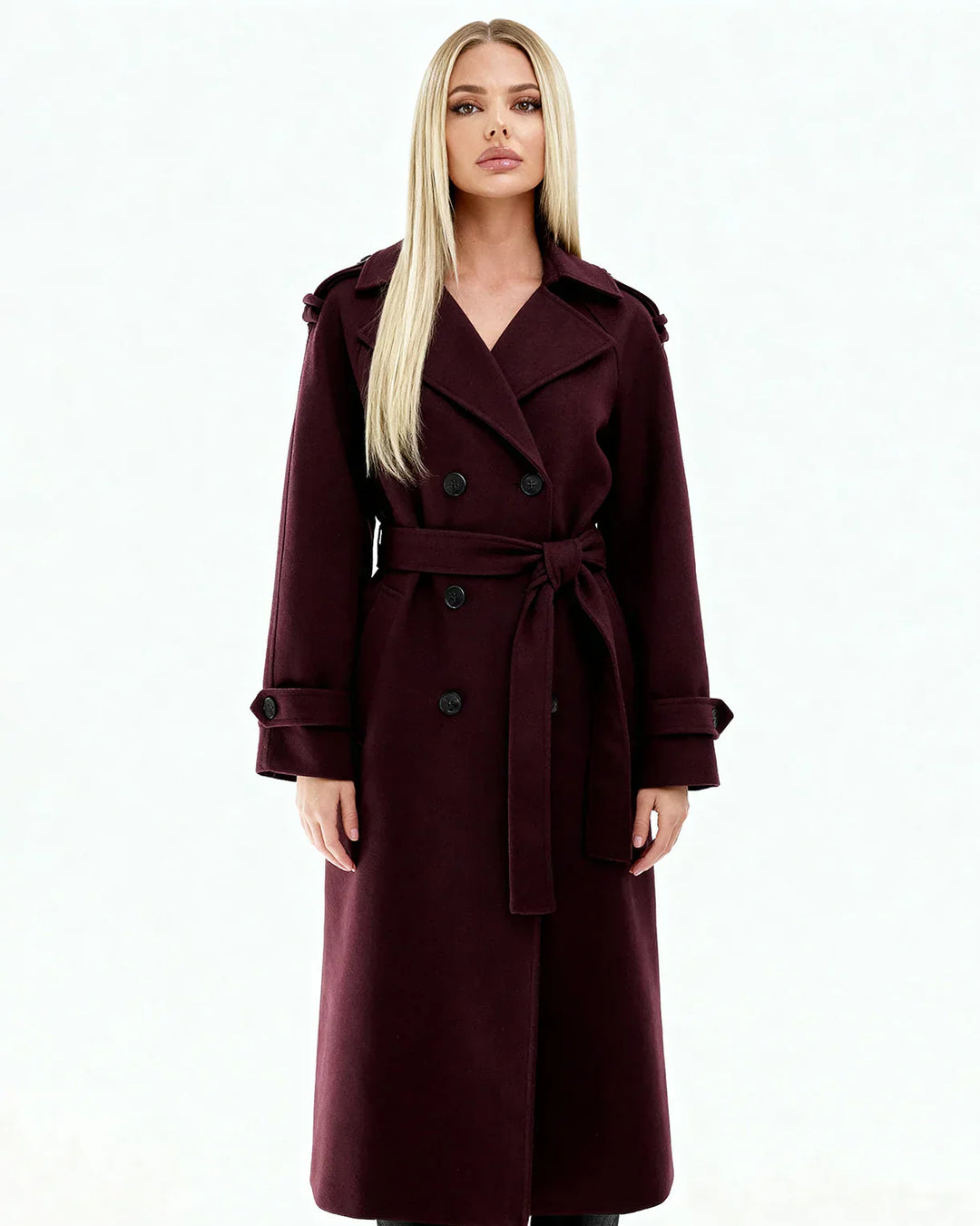 Marlowe™ | Manteau Trench Bordeaux