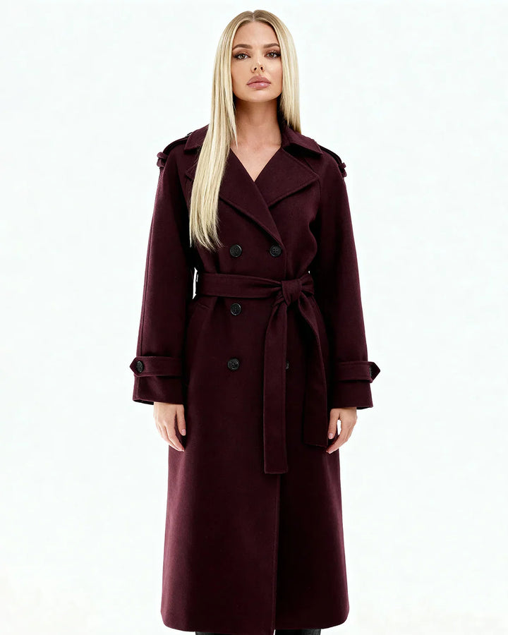 Marlowe™ | Manteau Trench Bordeaux