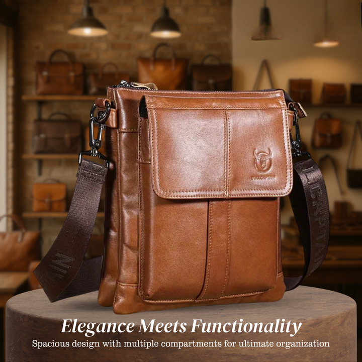 Nathan - Sac en cuir slim avec design de poche à rabat