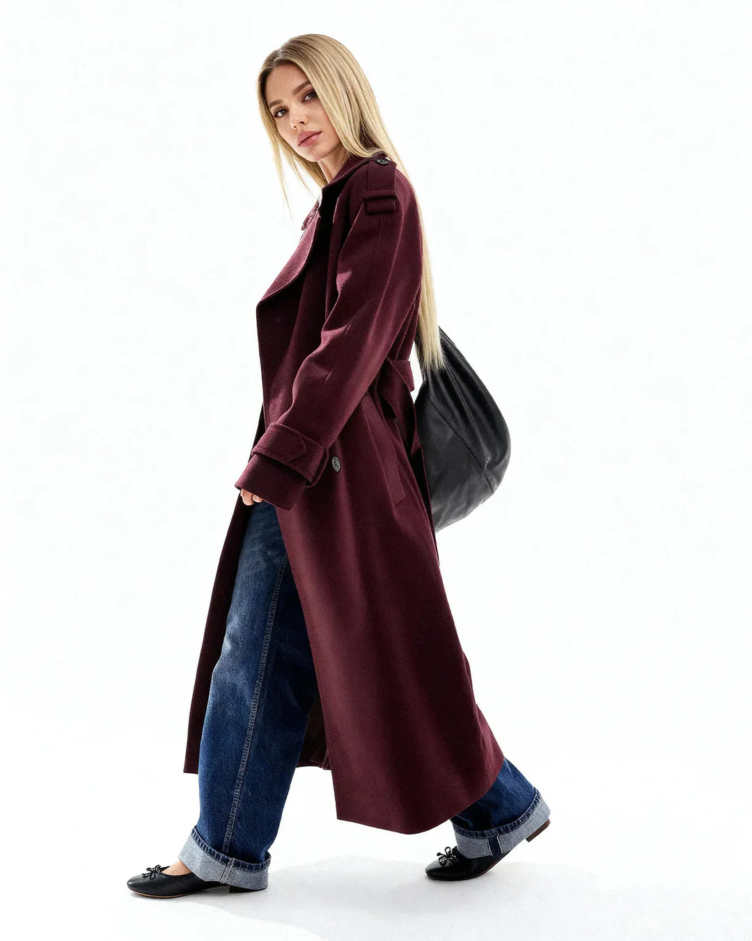 Marlowe™ | Manteau Trench Bordeaux