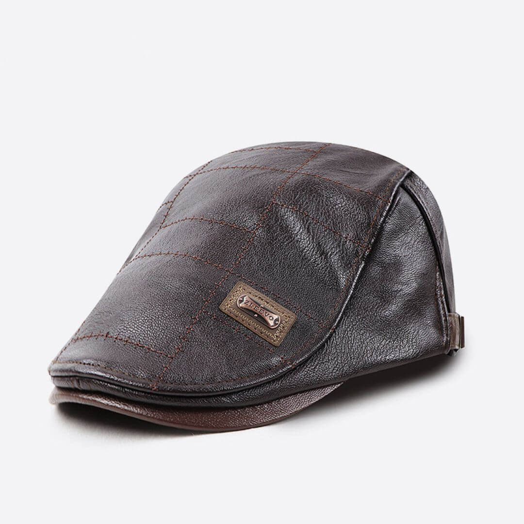 Casquette Plate en Cuir Vegan | COLUMBUS