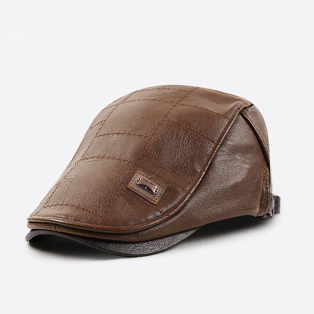 Casquette Plate en Cuir Vegan | COLUMBUS