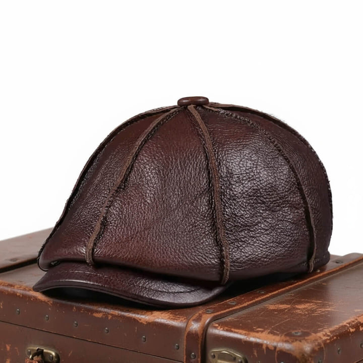 Casquette de Newsboy en Cuir Véritable | CHEYENNE