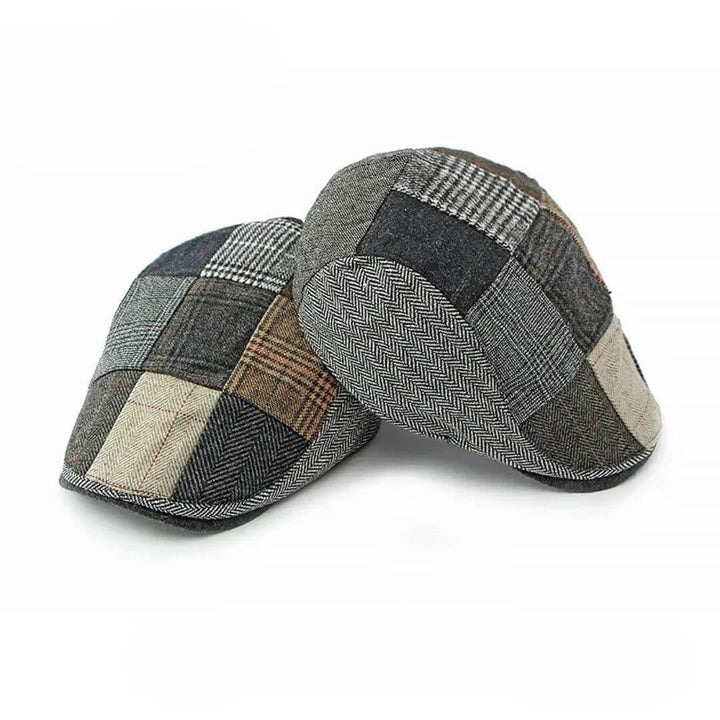Casquette Plate en Tweed Patchwork | BRIDGER