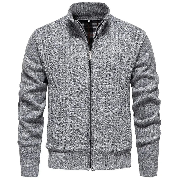 Jean - Cardigan en polaire épaisse, idéal pour l'automne et l'hiver, avec fermeture éclair torsadée, parfait pour un look décontracté et chaleureux.