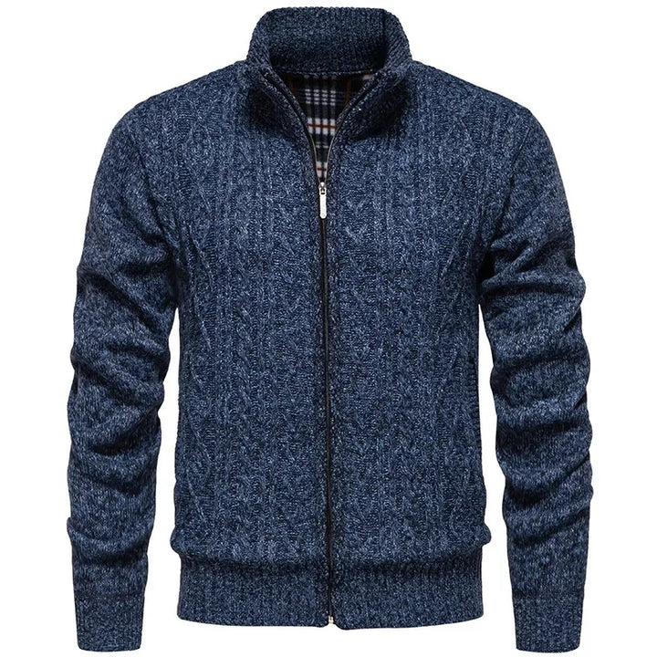 Jean - Cardigan en polaire épaisse, idéal pour l'automne et l'hiver, avec fermeture éclair torsadée, parfait pour un look décontracté et chaleureux.