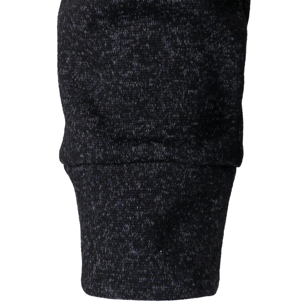 Henri – Manteau Tricoté à Rayures avec Col Montant et Fermeture Éclair