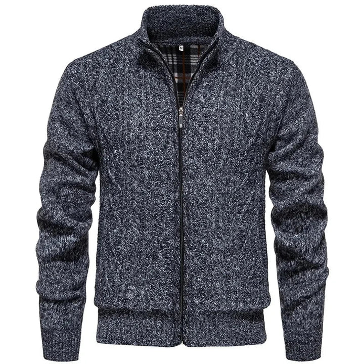 Jean - Cardigan en polaire épaisse, idéal pour l'automne et l'hiver, avec fermeture éclair torsadée, parfait pour un look décontracté et chaleureux.