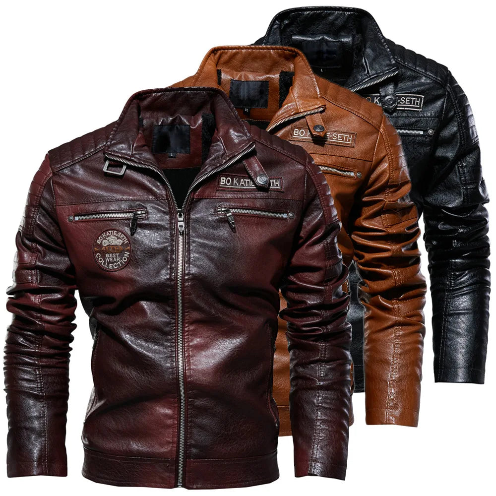 Veste en Cuir Style Roadster