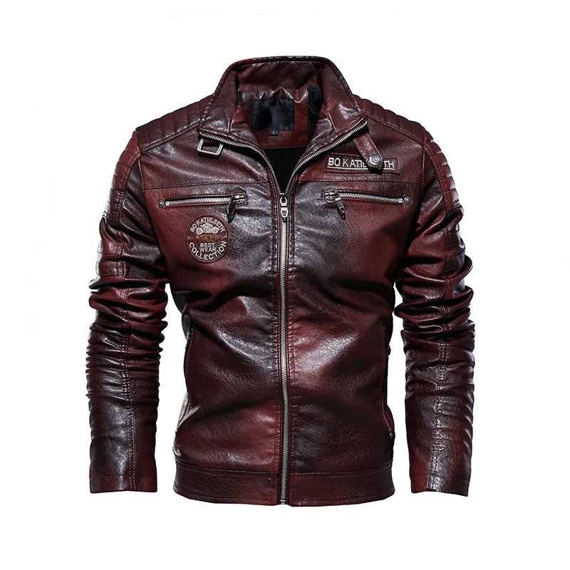 Veste en Cuir Style Roadster
