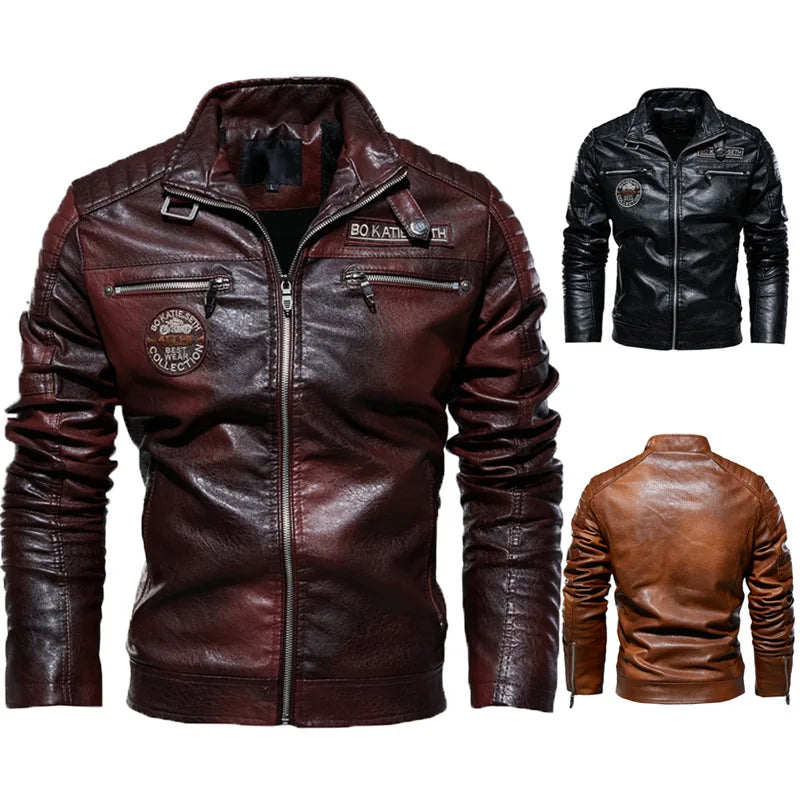 Veste en Cuir Style Roadster