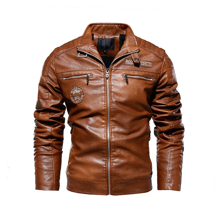 Veste en Cuir Style Roadster