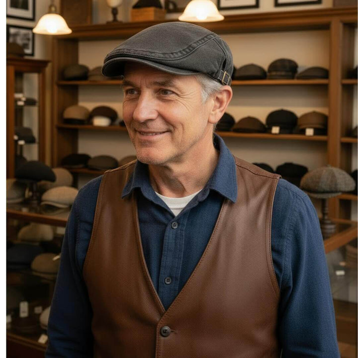 Casquette Plate en Denim Lavé | DALLAS