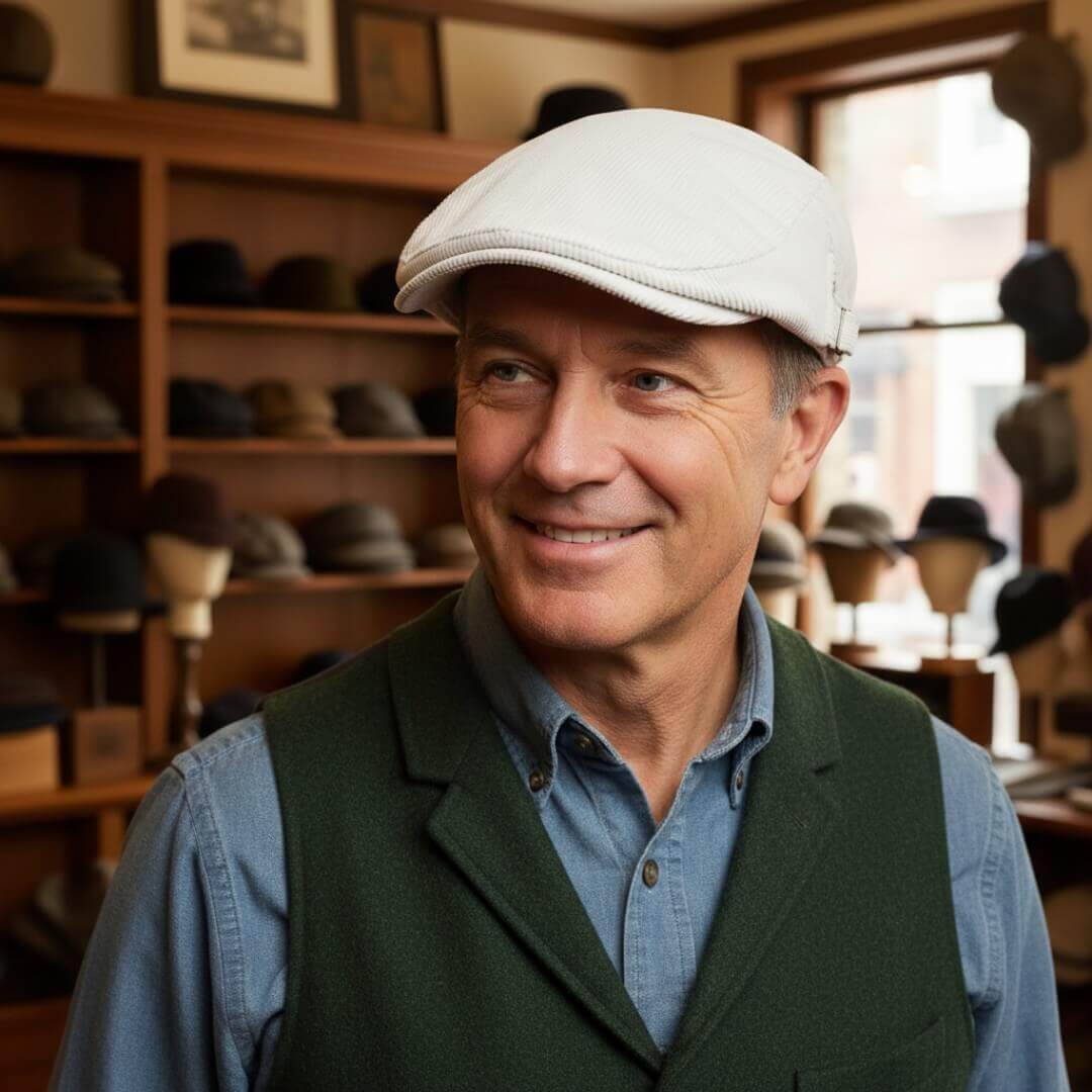 Casquette Plate en Velours Côtelé | ZION