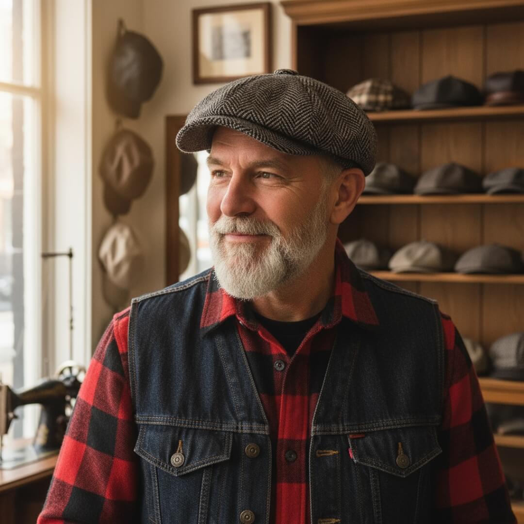 Casquette en Laine Mélangée à Motif Chevrons | TUCSON