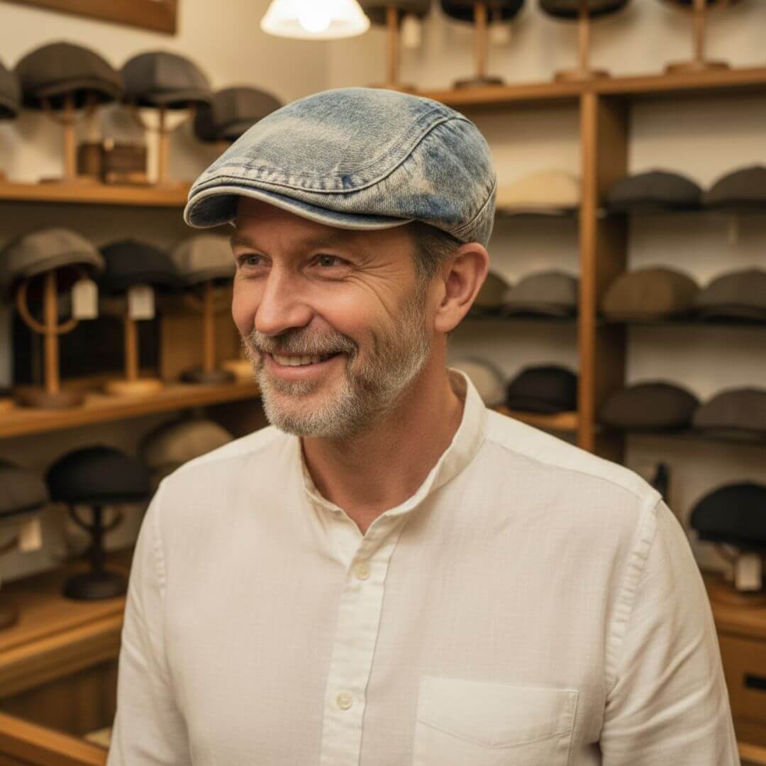 Casquette Plate en Denim Lavé | LEXINGTON