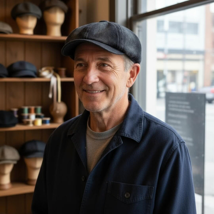 Casquette Newsboy en Denim | LUCERNE