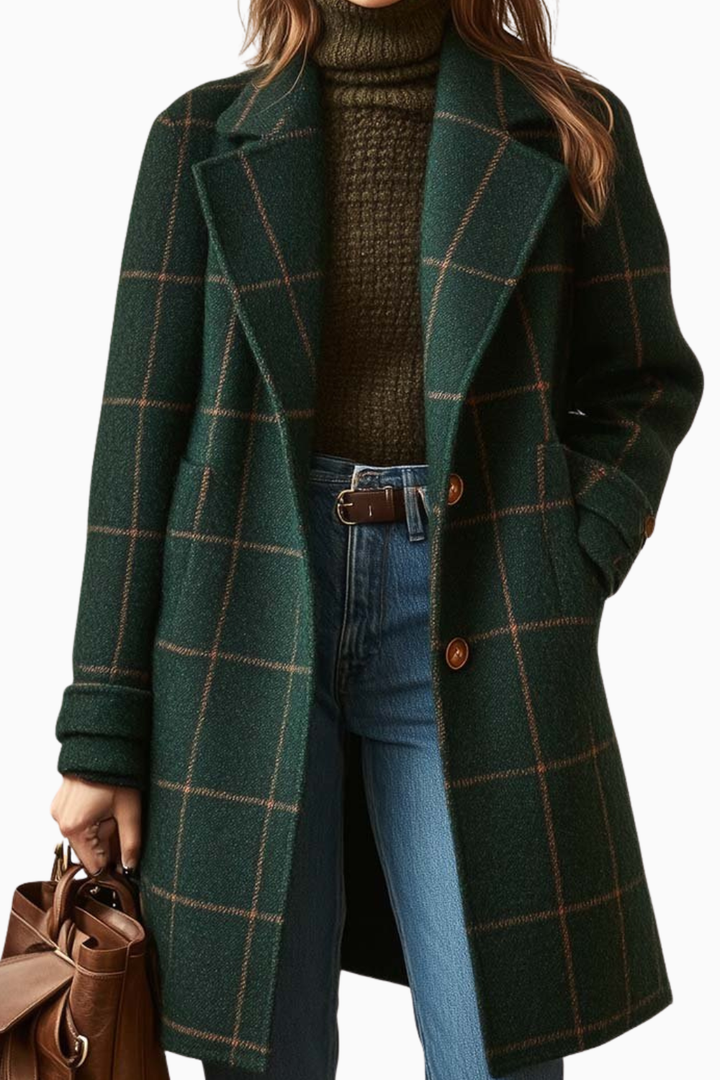 Kaitlyn™ | Manteau en Tweed à Carreaux Rétro