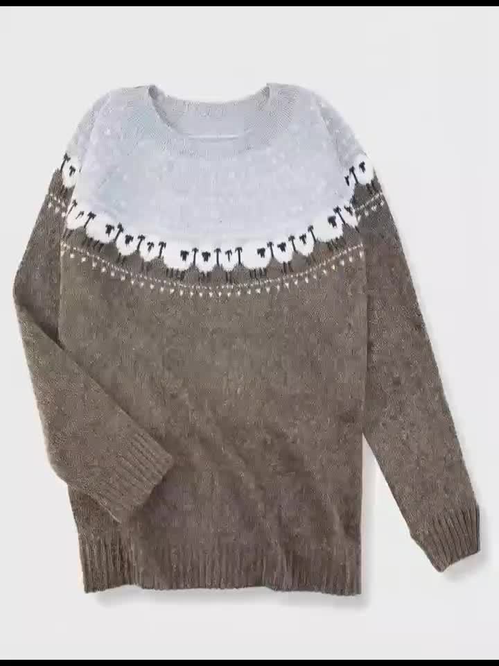 Nordic™ | Pull d'Hiver Élégant avec Motif Jacquard de Moutons