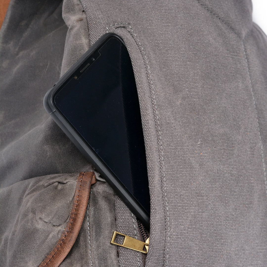 James - Sac à dos en toile et cuir vintage