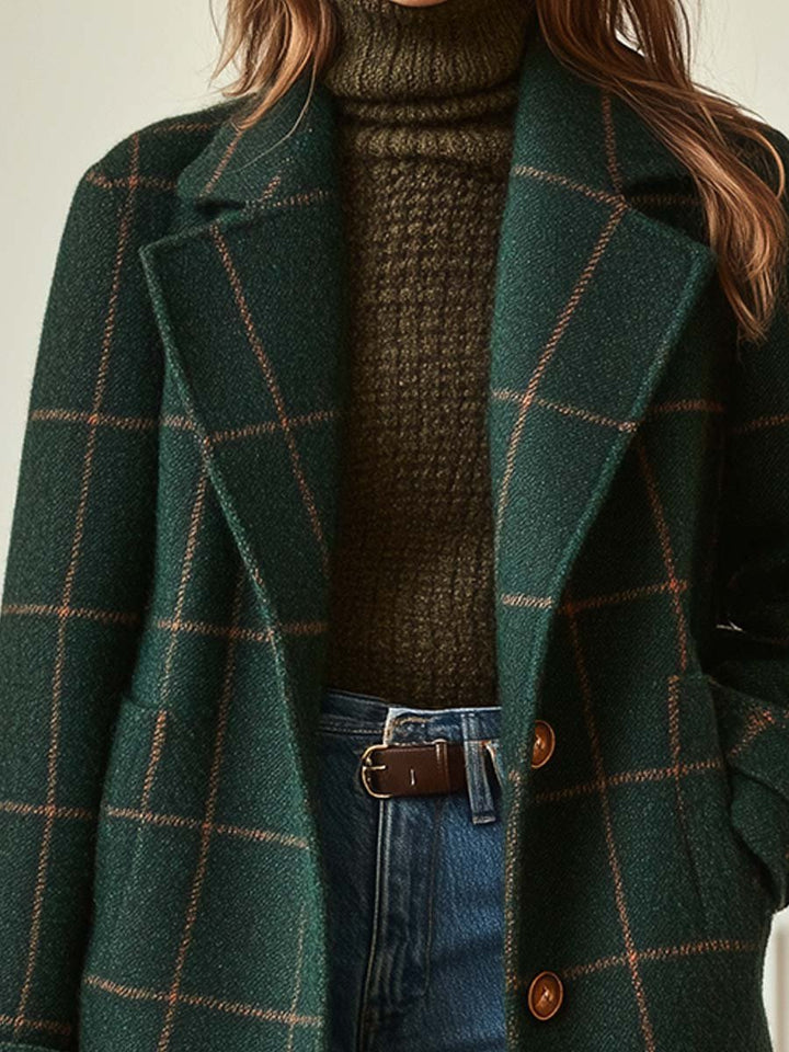 Kaitlyn™ | Manteau en Tweed à Carreaux Rétro
