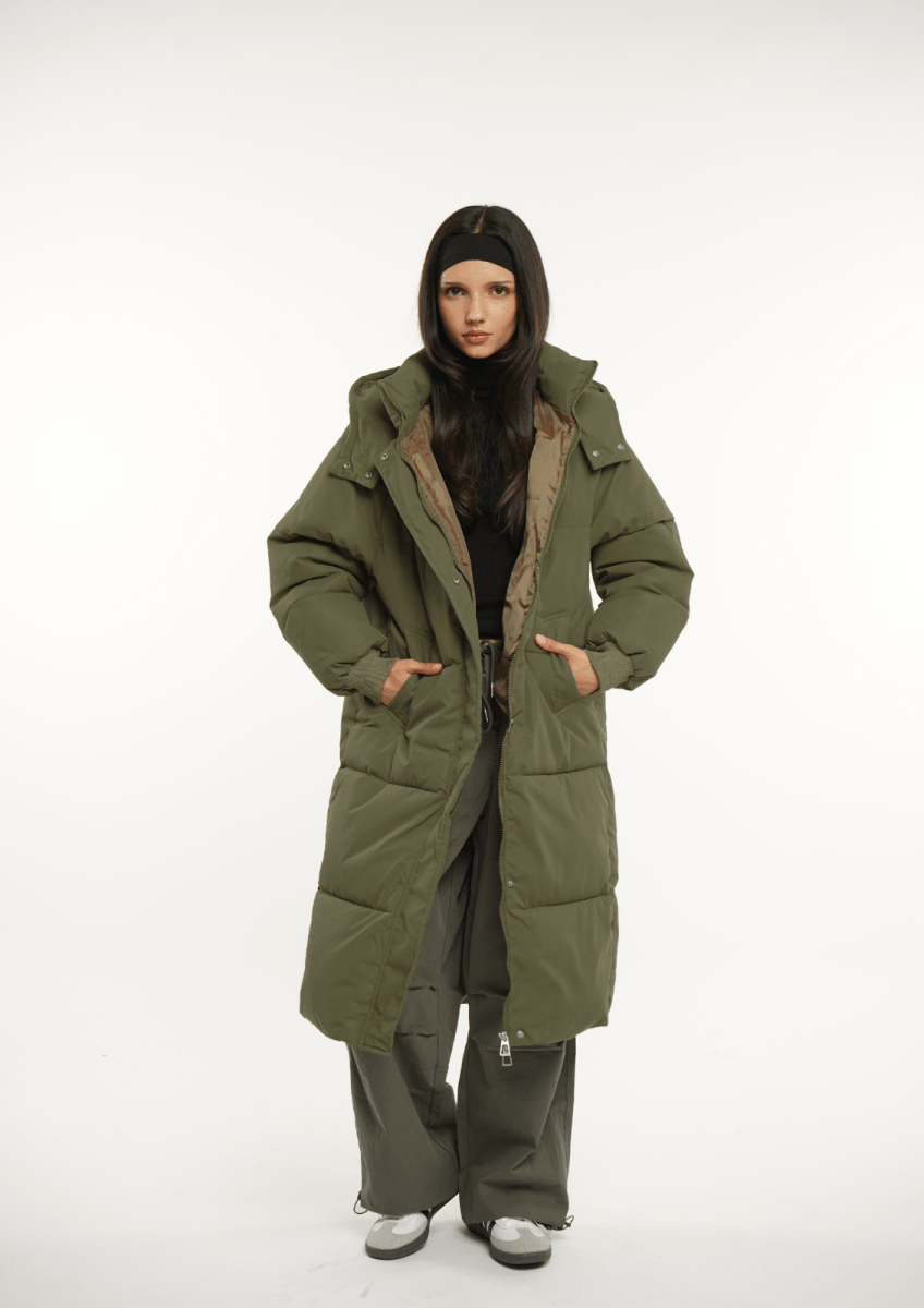 LUNA | MANTEAU LONG PUFFER AVEC CAPUCHE