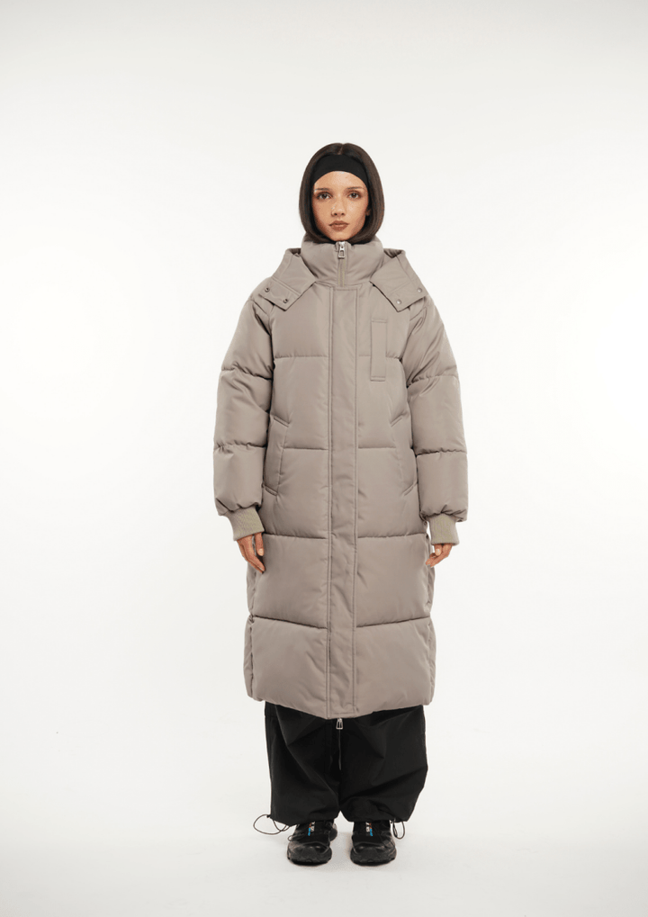 LUNA | MANTEAU LONG PUFFER AVEC CAPUCHE