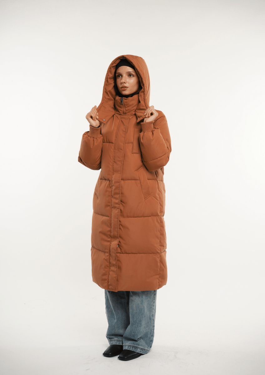 LUNA | MANTEAU LONG PUFFER AVEC CAPUCHE