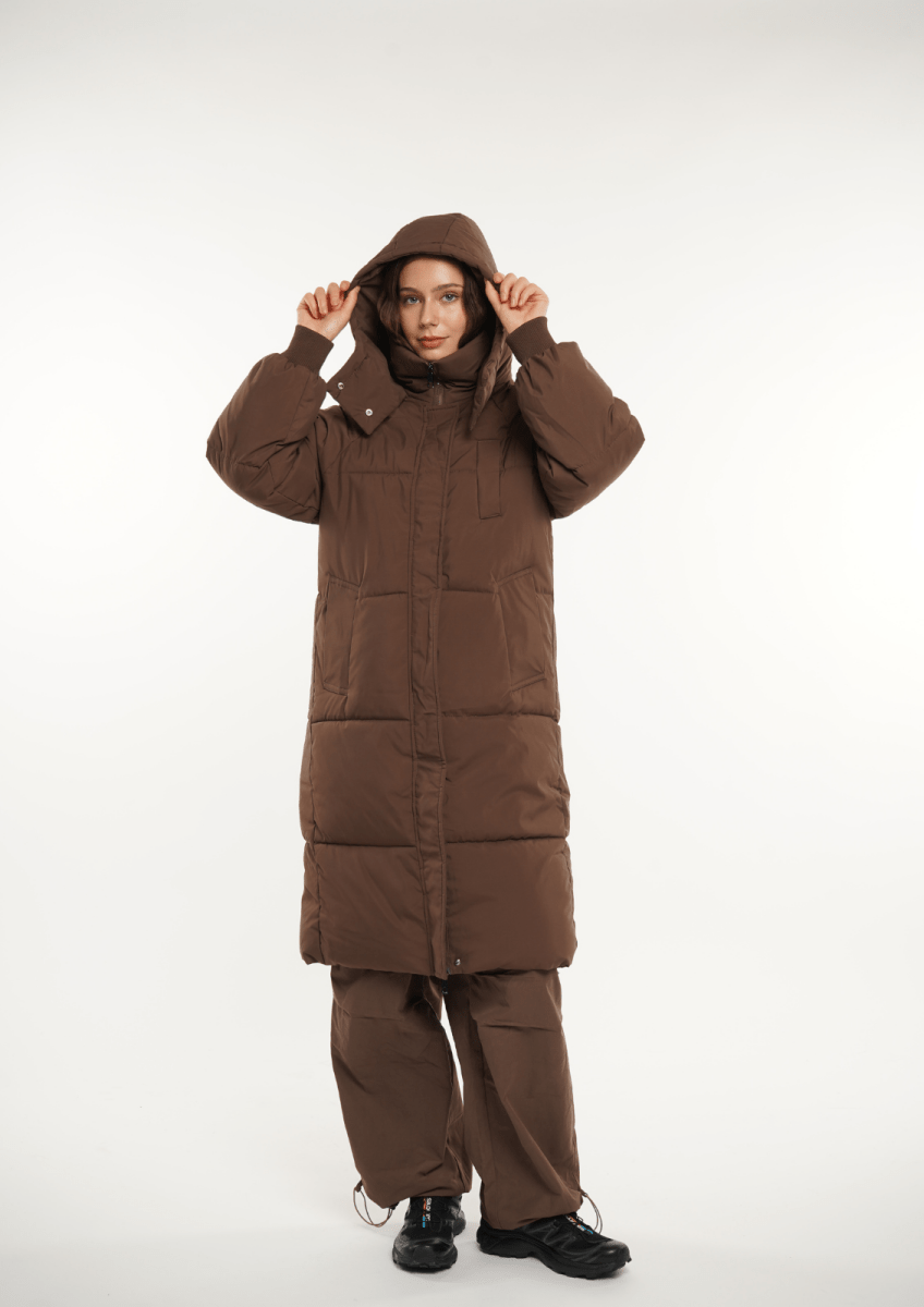 LUNA | MANTEAU LONG PUFFER AVEC CAPUCHE