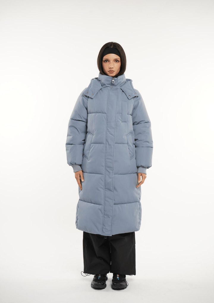 LUNA | MANTEAU LONG PUFFER AVEC CAPUCHE