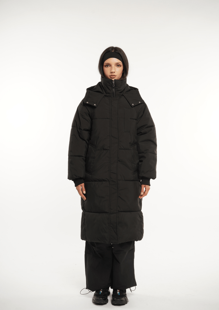 LUNA | MANTEAU LONG PUFFER AVEC CAPUCHE