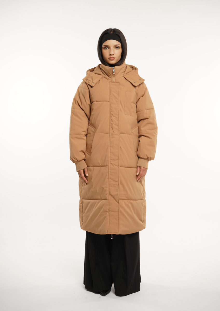 LUNA | MANTEAU LONG PUFFER AVEC CAPUCHE