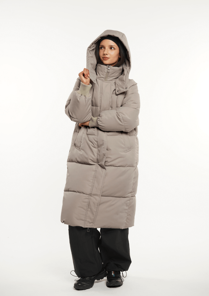 LUNA | MANTEAU LONG PUFFER AVEC CAPUCHE