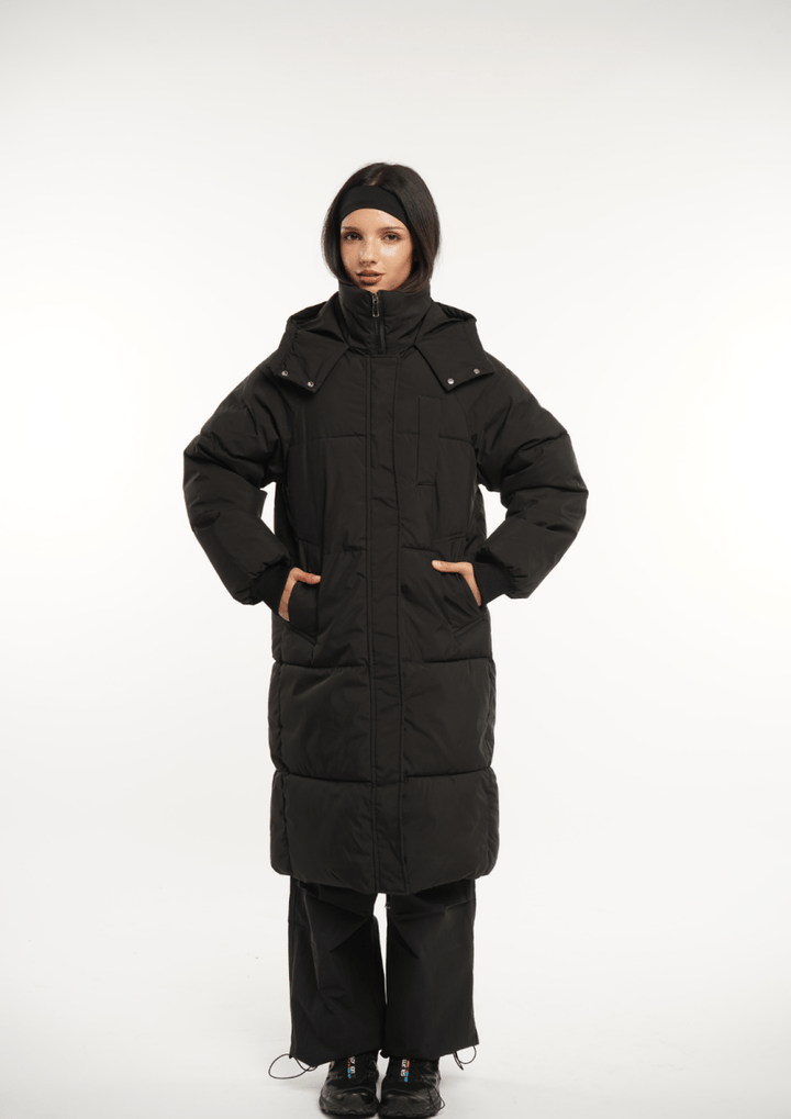 LUNA | MANTEAU LONG PUFFER AVEC CAPUCHE