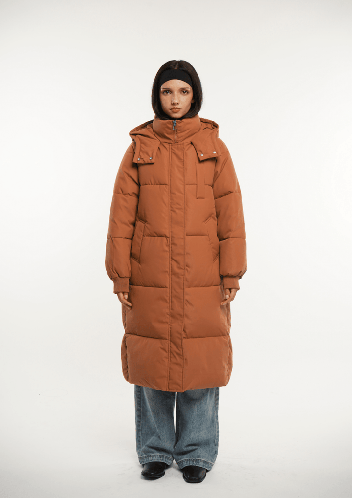 LUNA | MANTEAU LONG PUFFER AVEC CAPUCHE