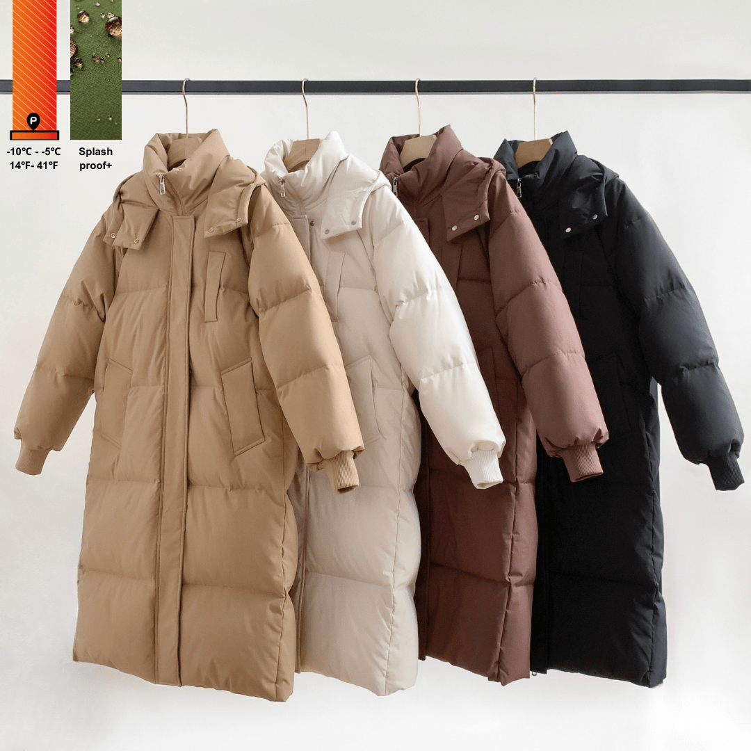 LUNA | MANTEAU LONG PUFFER AVEC CAPUCHE