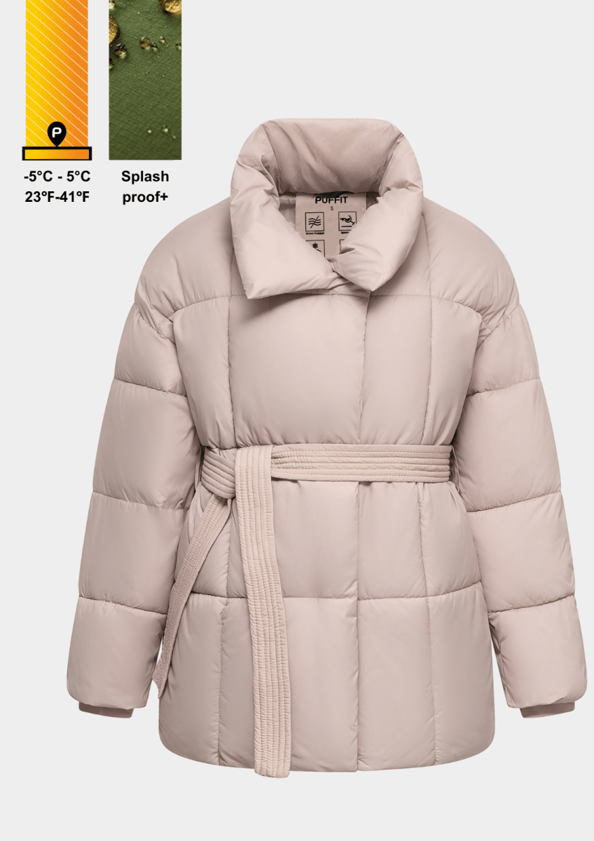 NOVA | VESTE PUFFER CEINTURÉE MI-LONGUE