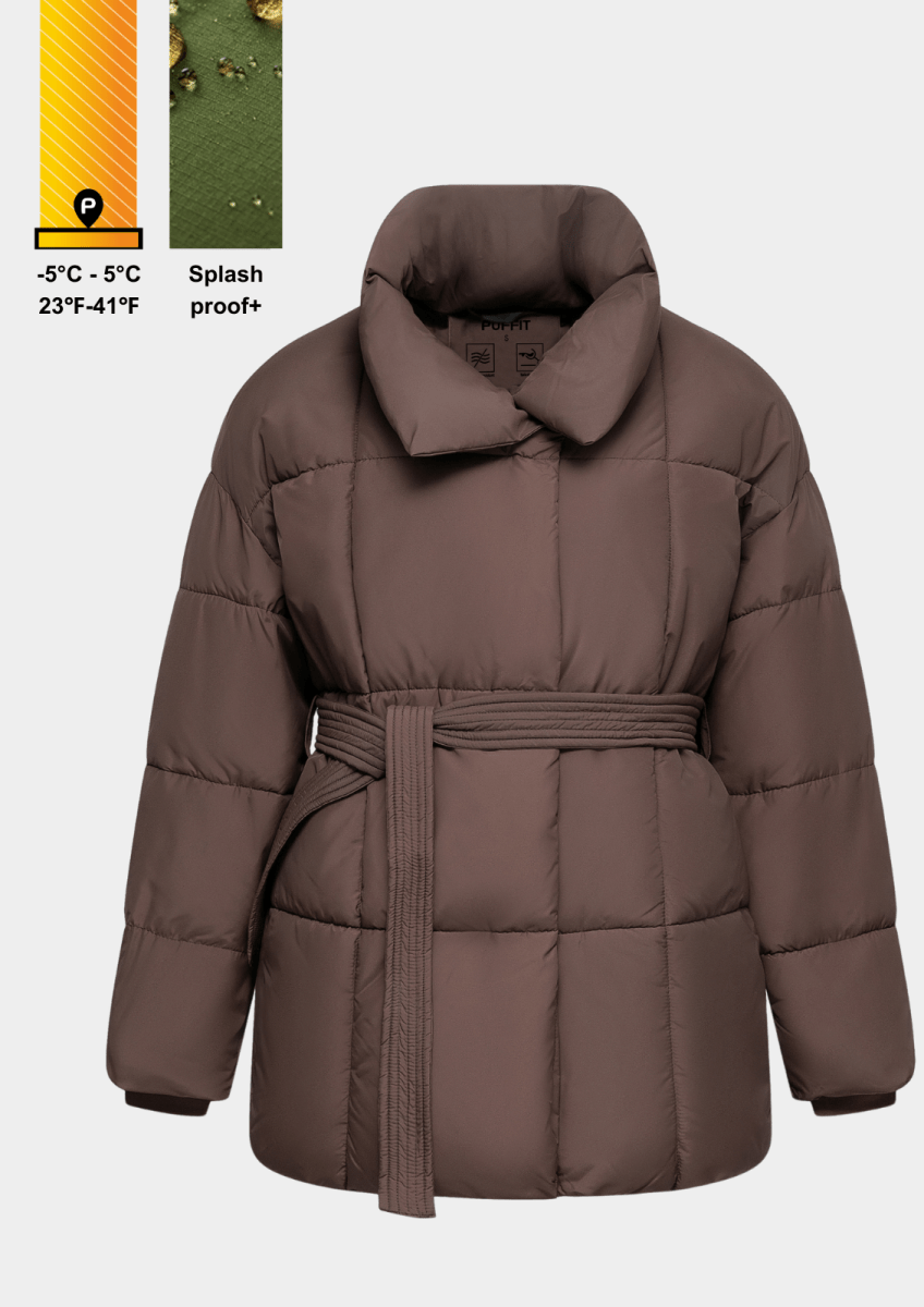 NOVA | VESTE PUFFER CEINTURÉE MI-LONGUE