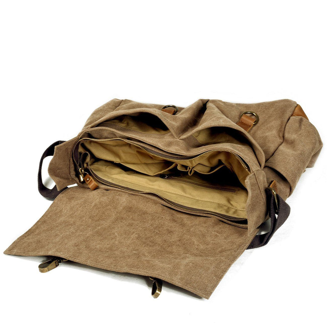 Scott - Sac bandoulière en toile cirée et cuir pour hommes