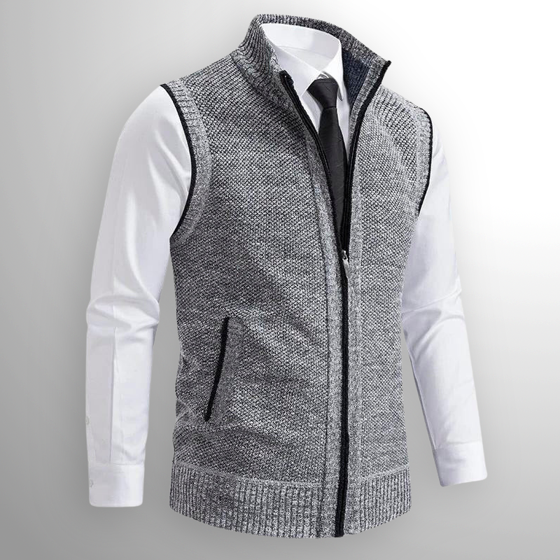 Harrison gilet | Gilet en Laine à Zip Complet